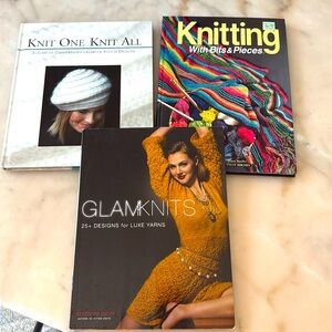 GlamKnits Knitting With Bits & Pieces Crochet and Knitting Books Bundle of 3